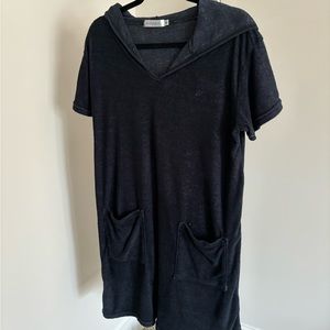 Hooded Terry Cover up. Navy